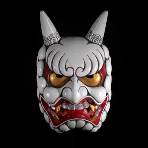 Great Devil God Japanese Noh Mask -- Daikijin  Hand Carved Hand Painted Wood Style A
