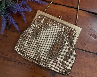 Vintage Gold Tone Mesh Bag