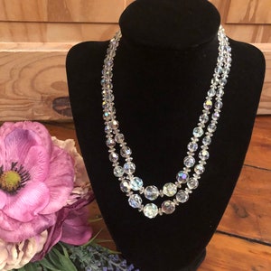 Vintage Multi Strand Crystal Necklace