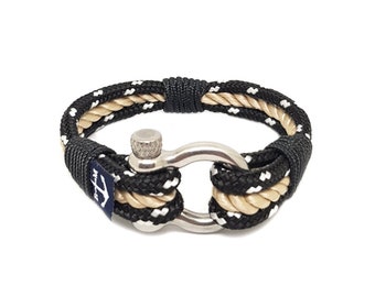 Nautical Rope Bracelet, Stainless Steel Shackle, Sailor Bracelet