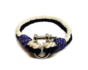 Nautical Rope Bracelet, Marine Clasp, Navy Style Armband