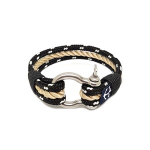 Atlantic Breeze Black, Nautical Rope Bracelet, Unisex Bracelet, Sailor Jewelry, Surfer Bracelet, Handmade Bracelet