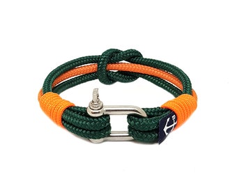 Nautical Rope Bracelet with Stainless Steel Shackle, Sailor Gift