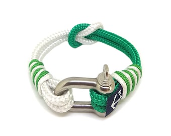 Nautical bracelet - square knot bracelet - rope shackle bracelet - rope bracelet clasp - custom bracelet - Steel boat shackle - Waterproof