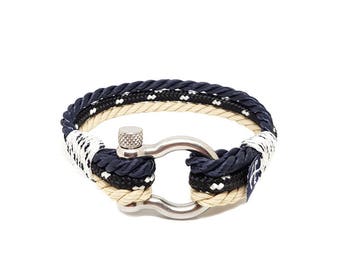 Atlantic Breeze Nautical Rope Bracelet , Unisex Bracelet ,Sailor Bracelet ,Shackle Bracelet , Surfer Bracelet