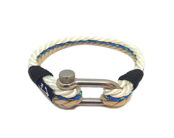 Customized Bran Marion Rope Bracelet - Classic Rope - Black / Blue - Made to Order