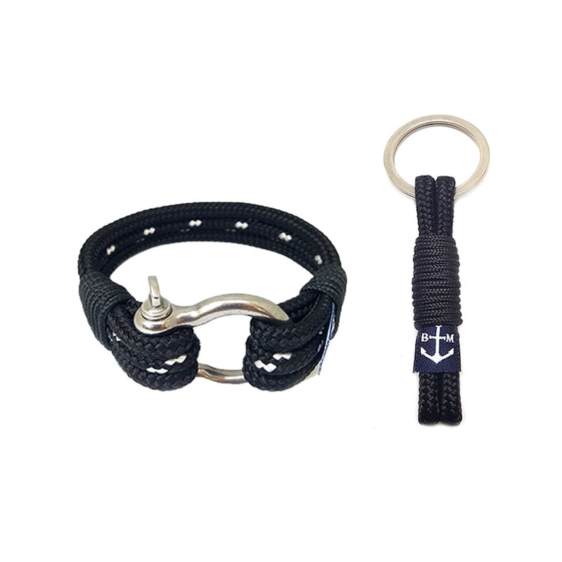 Elegant Black Nautical Bracelet & Keychain BM Etsy
