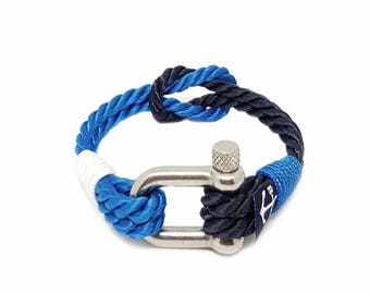 Reef Knot Nautical Rope Bracelet , Unisex Bracelet ,Sailor Bracelet ,Shackle Bracelet , Surfer Bracelet