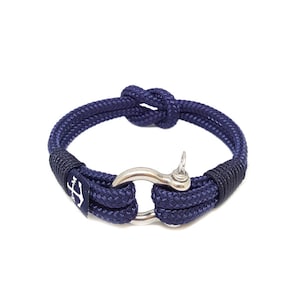 Reef Knot Nautical Rope Bracelet, Unisex Bracelet, Sailor Bracelet, Shackle Bracelet, Surfer Bracelet