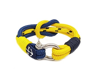 Nautical Rope Bracelet, Stainless Steel Shackle, Sailor Bracelet