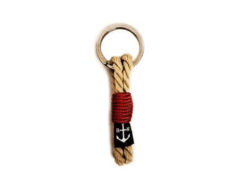 Chaveiro de corda feito à mão, chaveiro náutico, presente para amantes do mar