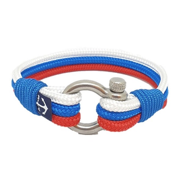 Russian Flag Nautical Bracelet by Bran Marion | Handmade in Ireland | Unisex Bracelet | schackel armband | Schnur Armband