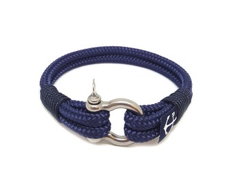 Dark Blue Bracelet,Rope Jewelry, Navy Bracelet , Shackle Jewellery, Nautical Bracelet, Beach Bracelet, Unisex Bracelet, For Her, For Him