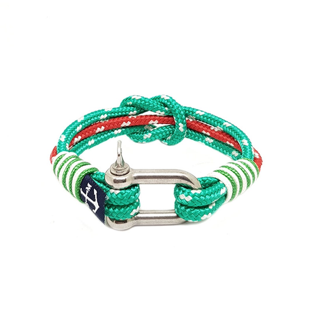 Giverny Nautical Rope Bracelet, Unisex Bracelet, Braided Rope Bracelet, Shackle Bracelet