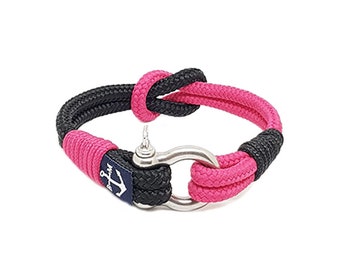 Nautical Rope Bracelet, Stainless Steel Shackle, Sailor Gift