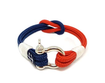 Reef Knot Nautical Rope Bracelet , Unisex Bracelet ,Sailor Bracelet ,Shackle Bracelet , Surfer Bracelet