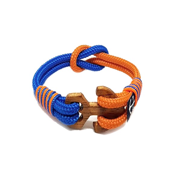 Reef Knot Wood Anchor Nautical Rope Bracelet Unisex Bracelet