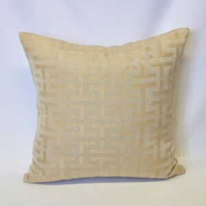 Pillow Cover -  Gold silk blend fabric with Geometric pattern