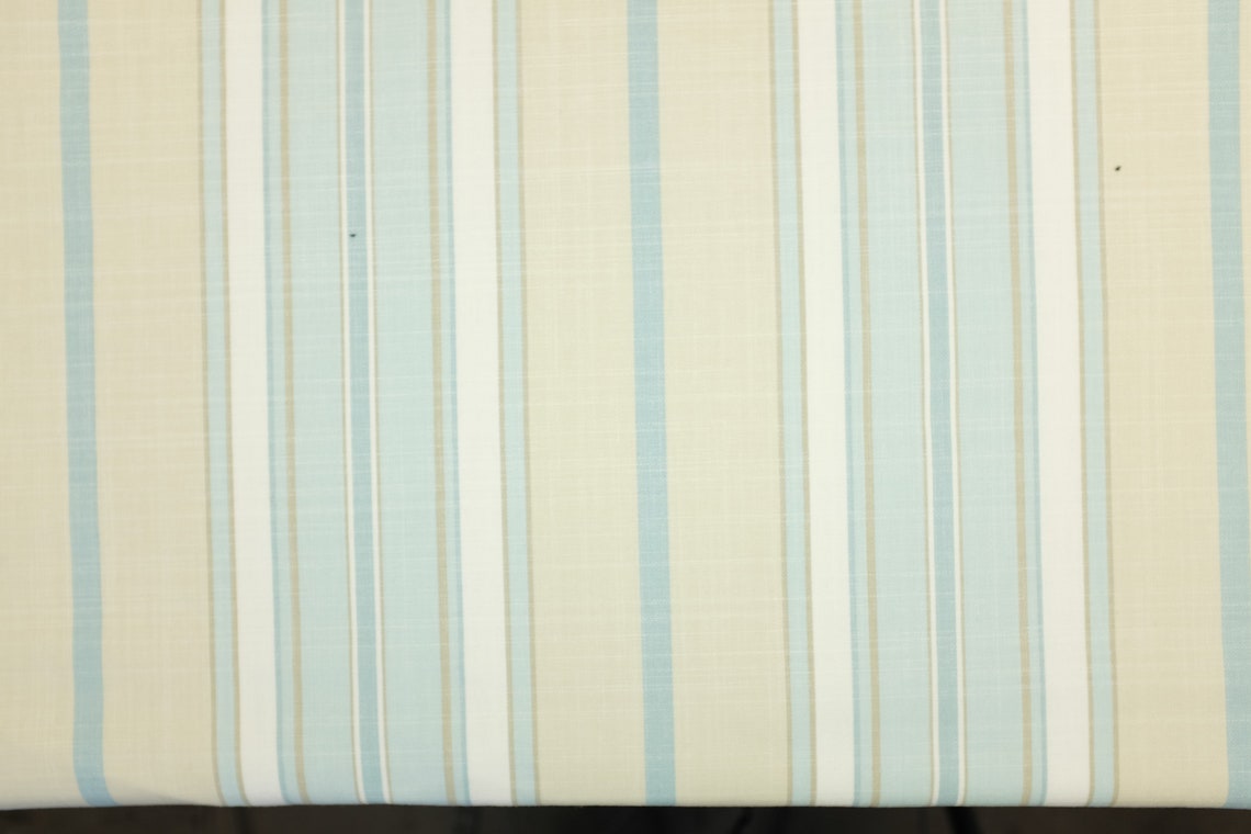 FABRIC REMNANT Jane Churchill Fabrics Stripe Color Aqua Etsy