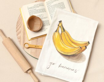 Kitchen Decor Housewarming Gift Flour Sack Towel Banana Tea Towel Kitchen Towel Wedding Gift Dish Towel Wedding Favor