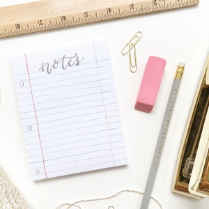 Notebook Notepad, Teacher Notepad, School Supply Gift, Note Paper, Hand Lettered, Watercolor Illustation, School Supply Nerd, Paper Lover
