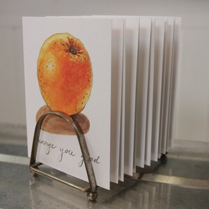 Impressão de produto "Orange You Glad": aquarela artesanal e cartão de notas escrito à mão