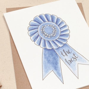 Enclosure Card, Mini Card, Tiny Card, Blue Ribbon Card, The Best, Hand Lettered, Greeting Card, Birthday, Recognition, Encouragement Card image 2