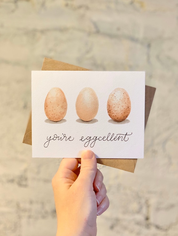Eggcellent Jeu De Mots De Nourriture Oeufs Pun Poulets Etsy France
