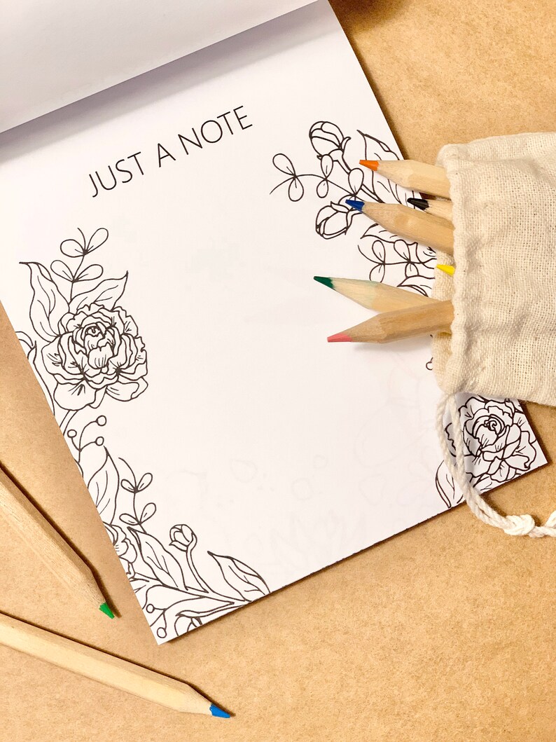 Coloring Notepad Coloring Book Coloring Gift Stationery Etsy