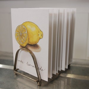 Impressão de produto "Make Lemonade": aquarela artesanal e cartão de notas escrito à mão