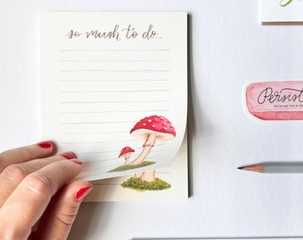 Mushroom Notepad - So Mush To Do - Mushroom Pun To Do List