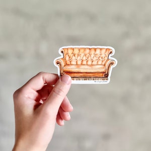 Friends Couch Vinyl Sticker Orange image 2