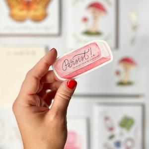 Blijven roze gum vinyl sticker