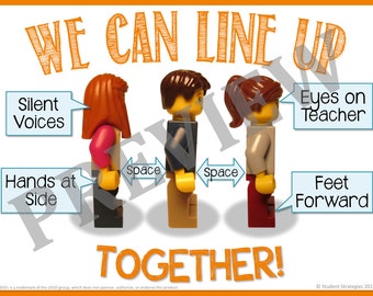 We Can Line Up! Classroom Poster