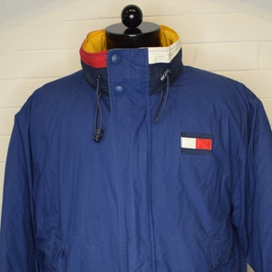 Vintage Tommy Hilfiger Color Block Goose Down Puffer Jacket 90&#39;s Large