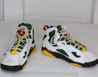 2019 Nike Air Jordan True Flight 'Blanc Fir Amarillo Chaussures de basket-ball Taille 8