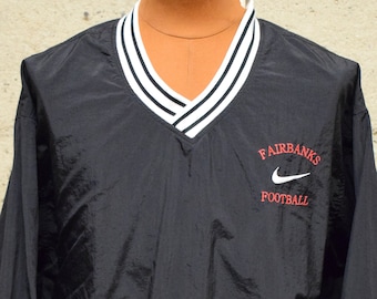 Vintage Nike Fairbanks Football Nylon Pull Over Windbreaker Jacket 90's XL