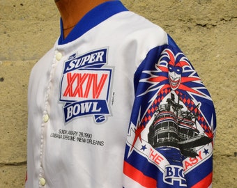 Vintage Super Bowl XXIV Chalkline Satin NFL Bomber Jacket 80's