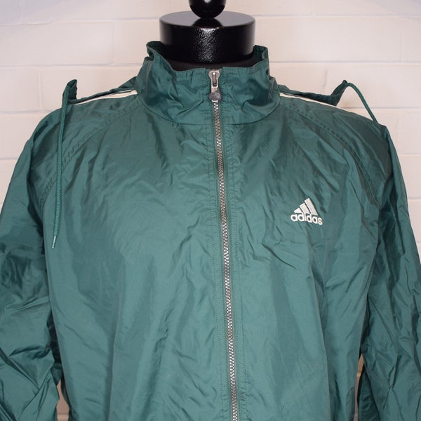 Vintage Adidas Team True To The Athlete Green Windbreaker Jacket 90's XL