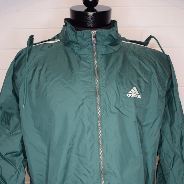 90s-00'S Adidas Anorak Parka Men's XL Nylon Green type dark green Vintage Second Hand