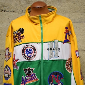 Vintage Cross Over Inc Negro American League Yellow All Over Logo Jacket 3XL