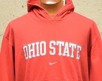 Varsity Authentic apparel Ohio State OSU M embroidered full zip Red Hoodie