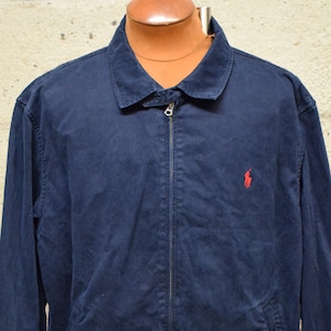 Vintage Polo Ralph Lauren Full Zip Collared Navy Blue