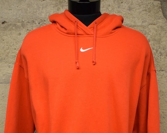 Vintage Nike White Tag Center Swoosh Hoodie Sweatshirt 90's XL