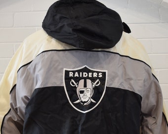 Veste vintage NFL Oakland Raiders NFL fabriquée en Corée des années 90 moyenne