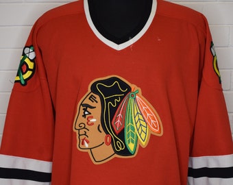 Vintage Chicago Blackhawks Pro Player NHL Hockey Jersey 90's XL