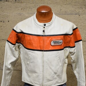 Harley davidson womens white leather jacket clearance