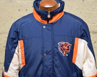 Chaqueta acolchada vintage RARA de los Chicago Bears de la NFL para el día del partido, estilo streetwear de invierno de los años 80, talla grande
