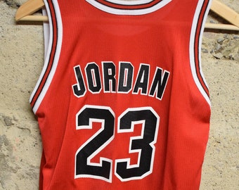 Michael Jordan #23 Vintage Reversible Red And Black Bulls Jersey Size 48 XL  Rare