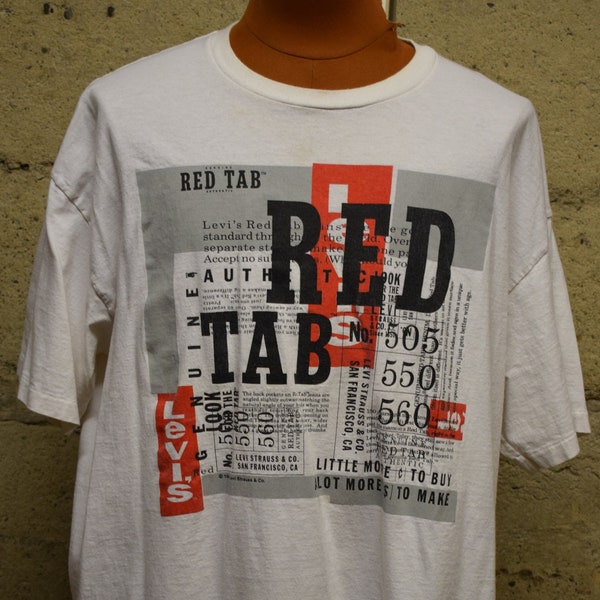 Vintage 1994 Levi's Jeans Red Tab White Single Stitch USA Denim Pants T-Shirt 90's XL/XXL